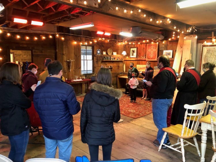 Holy Week services in the barn.